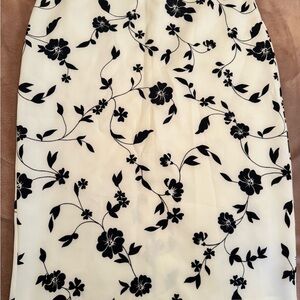 Floral Black and White Women's Skirt